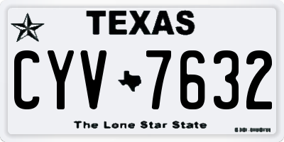 TX license plate CYV7632