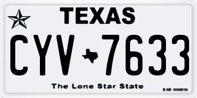 TX license plate CYV7633