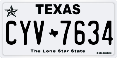 TX license plate CYV7634
