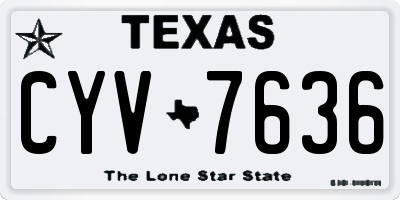TX license plate CYV7636