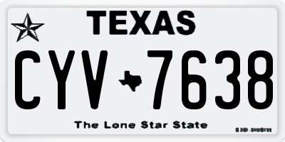 TX license plate CYV7638