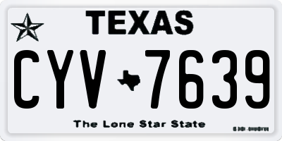 TX license plate CYV7639