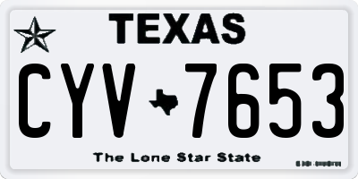 TX license plate CYV7653