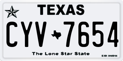 TX license plate CYV7654