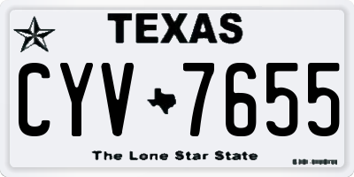 TX license plate CYV7655