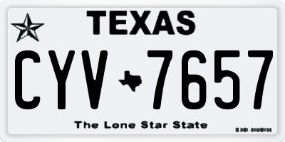 TX license plate CYV7657