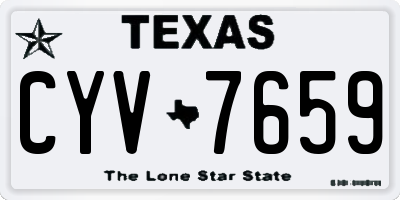TX license plate CYV7659