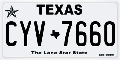 TX license plate CYV7660