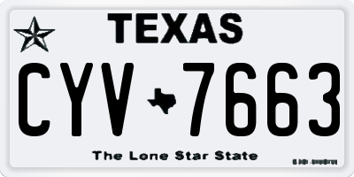 TX license plate CYV7663