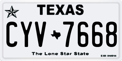 TX license plate CYV7668