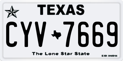 TX license plate CYV7669