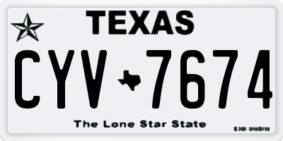 TX license plate CYV7674