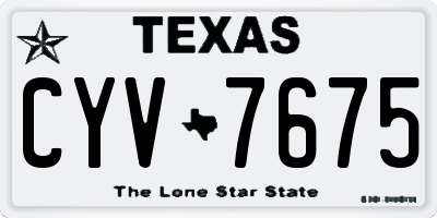 TX license plate CYV7675