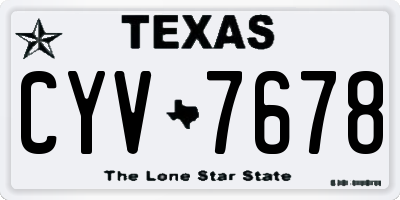 TX license plate CYV7678