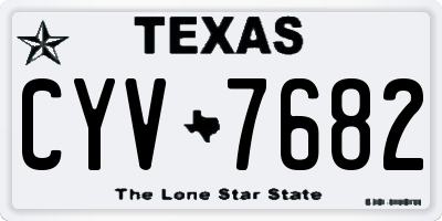 TX license plate CYV7682
