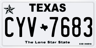 TX license plate CYV7683