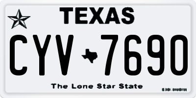 TX license plate CYV7690
