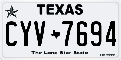TX license plate CYV7694