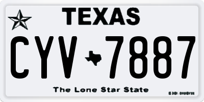 TX license plate CYV7887