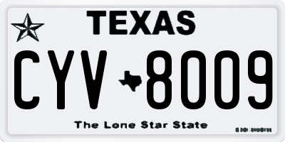 TX license plate CYV8009