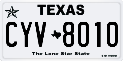 TX license plate CYV8010