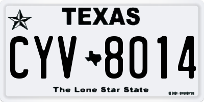 TX license plate CYV8014