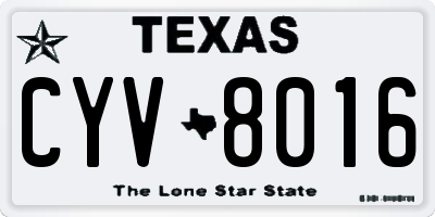 TX license plate CYV8016