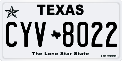 TX license plate CYV8022