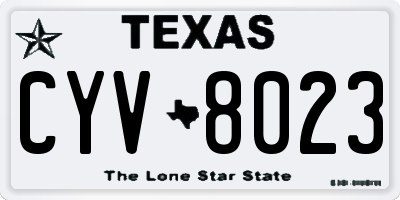 TX license plate CYV8023