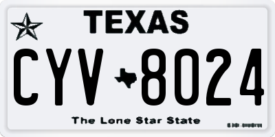 TX license plate CYV8024