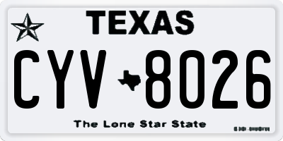 TX license plate CYV8026