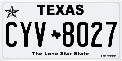 TX license plate CYV8027