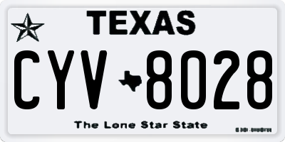 TX license plate CYV8028