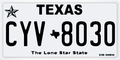 TX license plate CYV8030