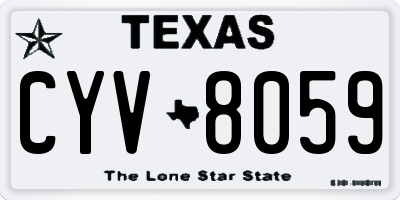 TX license plate CYV8059