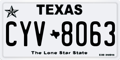 TX license plate CYV8063