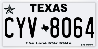 TX license plate CYV8064