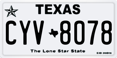 TX license plate CYV8078