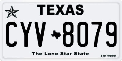 TX license plate CYV8079