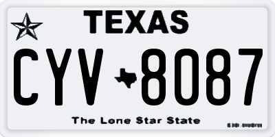TX license plate CYV8087