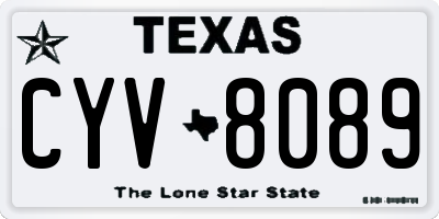 TX license plate CYV8089