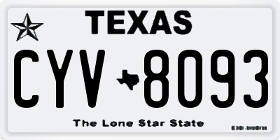 TX license plate CYV8093