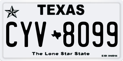 TX license plate CYV8099
