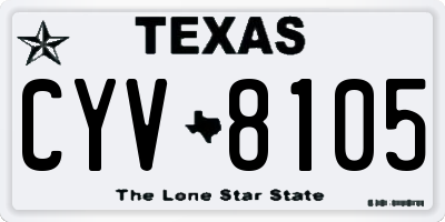 TX license plate CYV8105