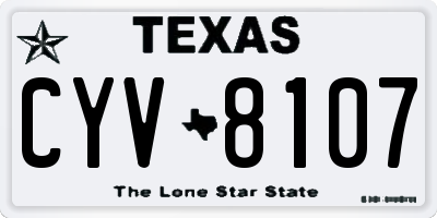 TX license plate CYV8107