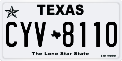 TX license plate CYV8110