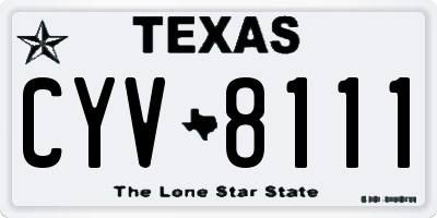 TX license plate CYV8111