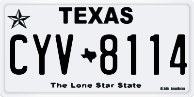 TX license plate CYV8114
