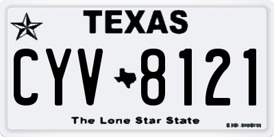 TX license plate CYV8121