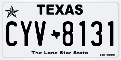 TX license plate CYV8131
